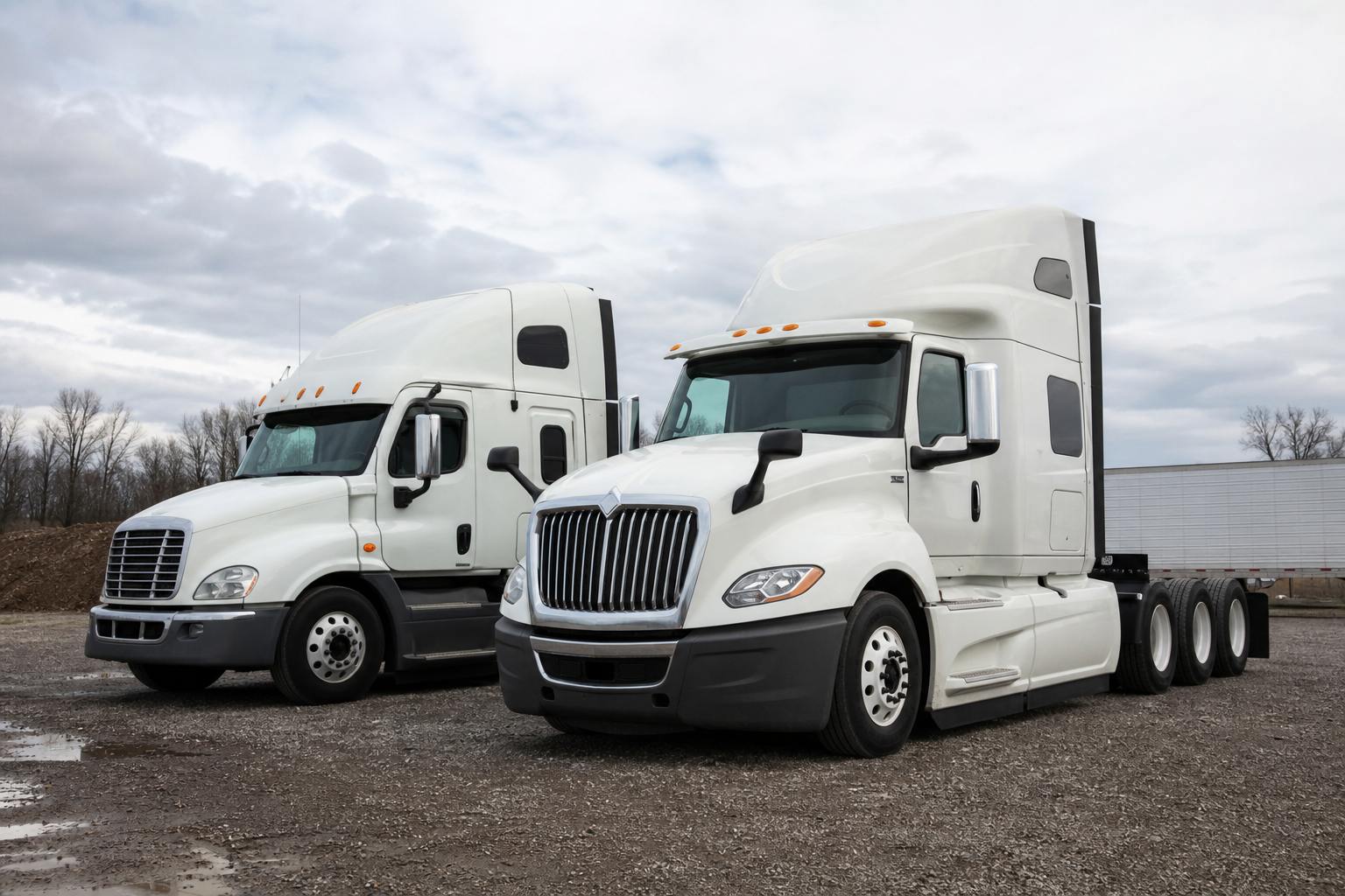 Highway tractors parked for fleet ECU tuning