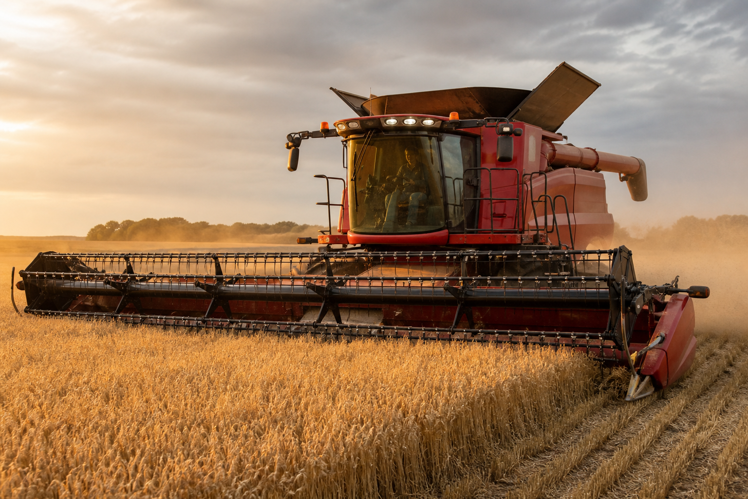Combine harvesting wheat after ECU and ECM remapping